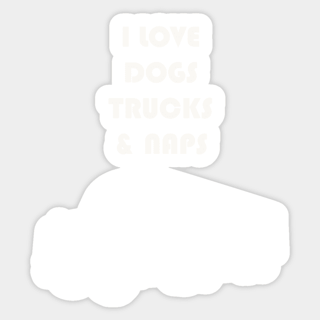 DOGS TRUCKS NAPS WHITE Sticker by Prairie Ridge Designs